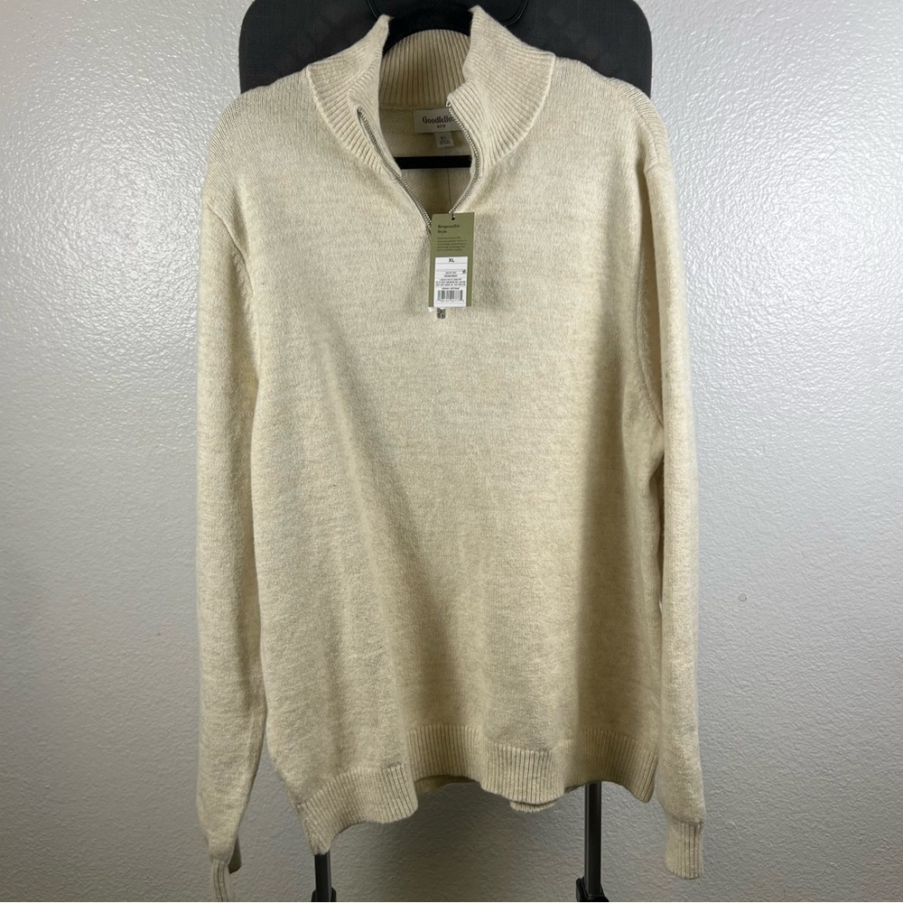 Goodfellow & Co | Men's Zip Up Sweater -‎ Cream